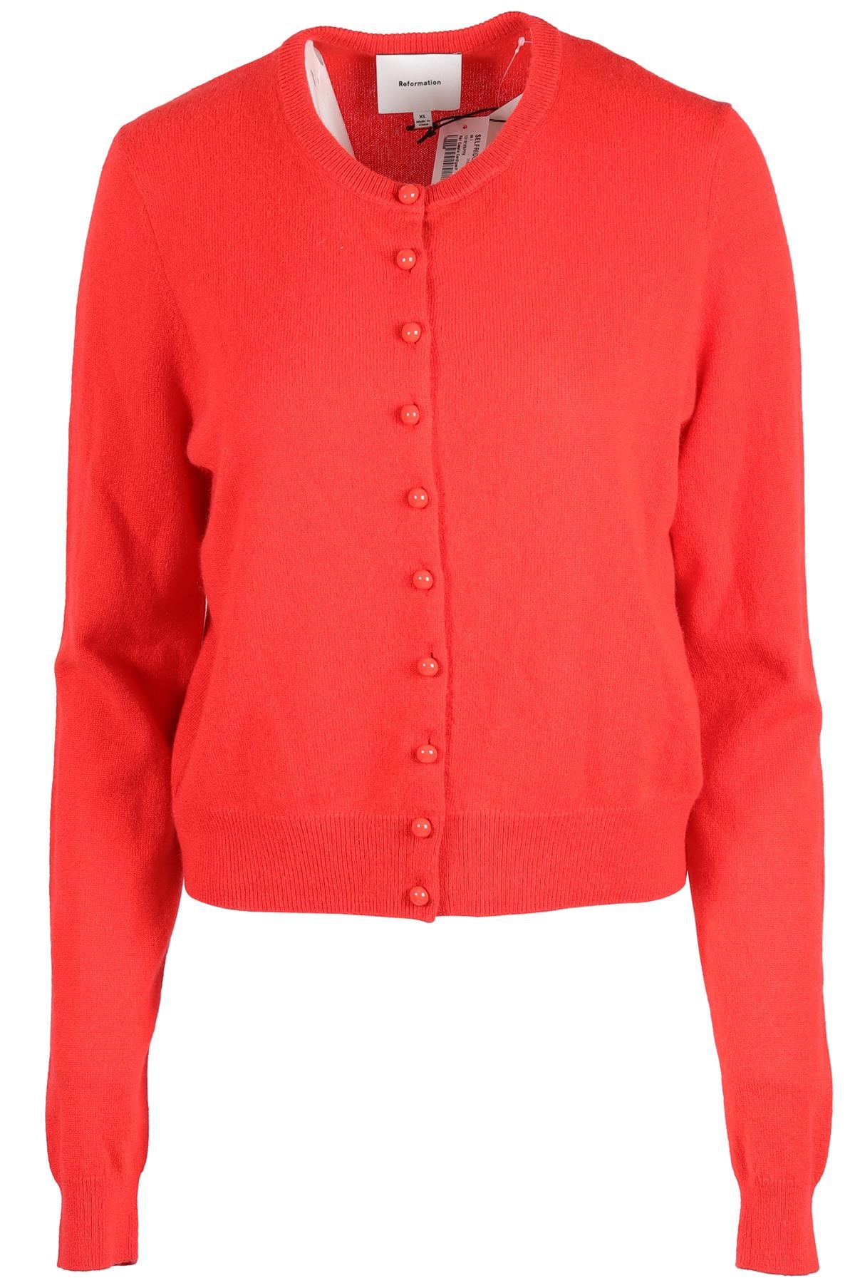 REFORMATION RED CASHMERE CARDIGAN XLARGE