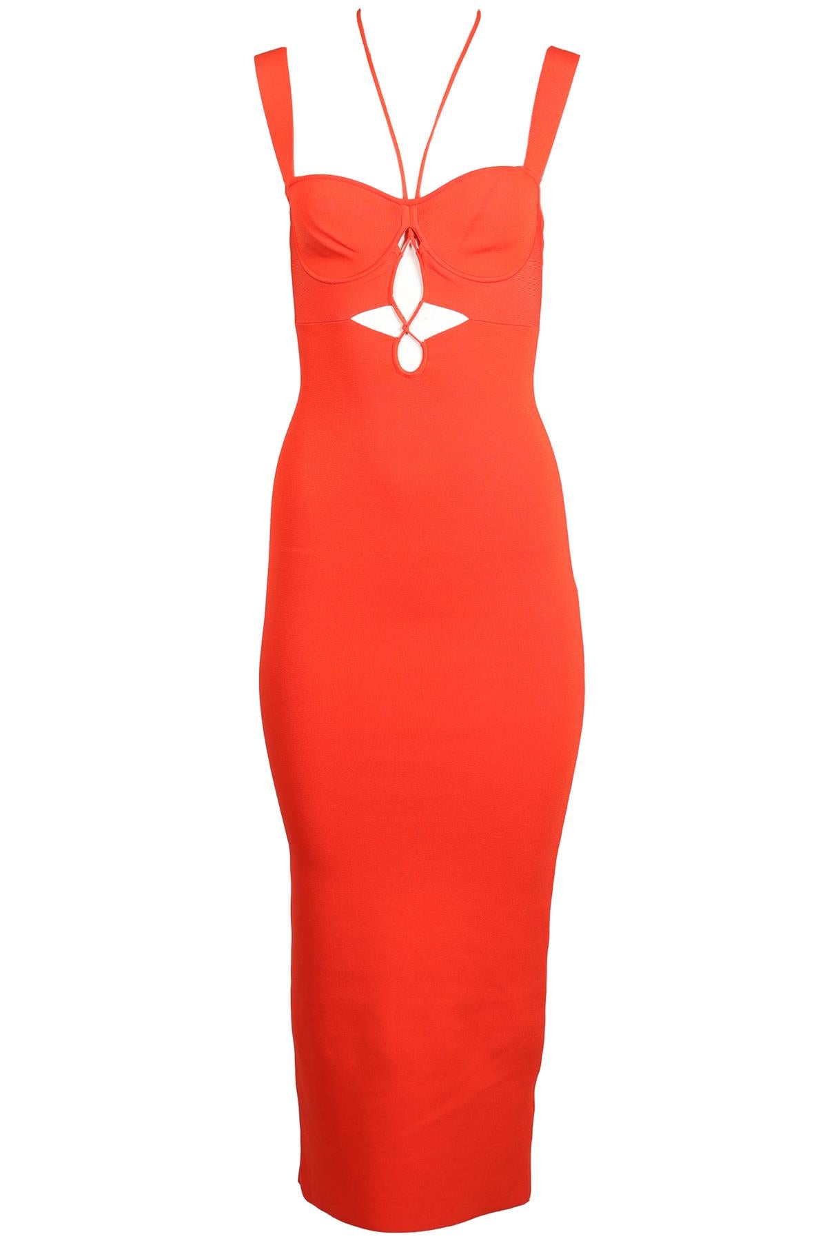 GALVAN LONDON KNIT MIDI DRESS SMALL