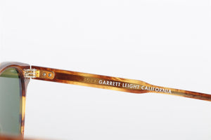 GARRETT LEIGHT BROWN SQUARE FRAME ACETATE SUNGLASSES