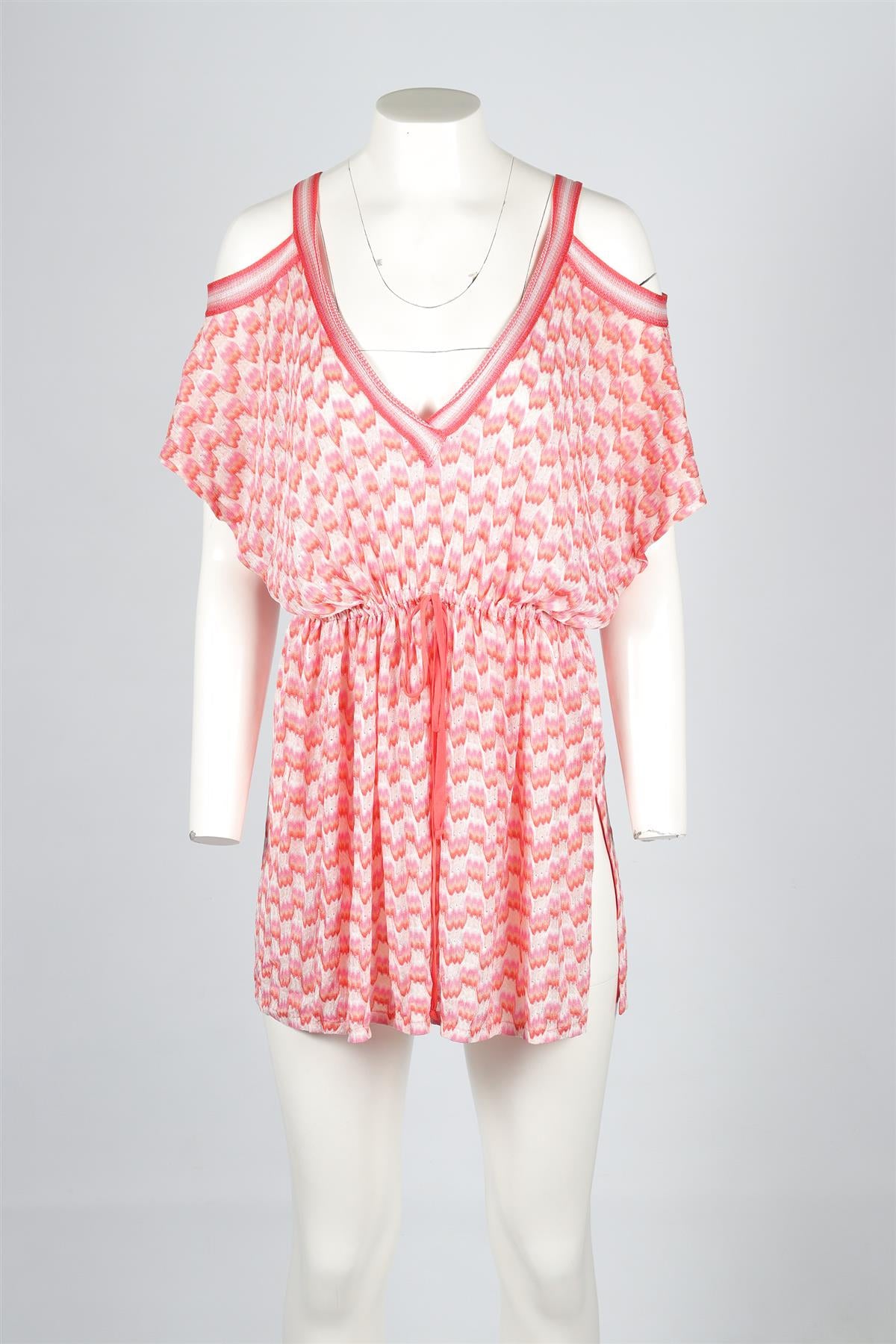 MISONI MARE PINK CROCHET MINI DRESS IT 40 UK 8
