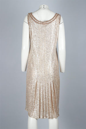 JACQUES AZAGURY GOLD SILK MIDI DRESS UK 12