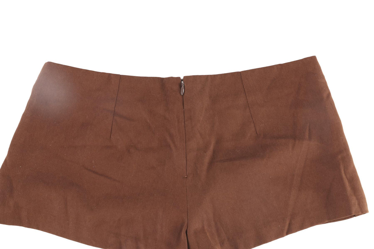 REFORMATION BROWN WOVEN SHORTS US 4 UK 8