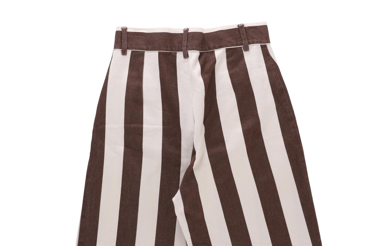 LA VESTE BROWN COTTON STRAIGHT LEG PANTS SMALL