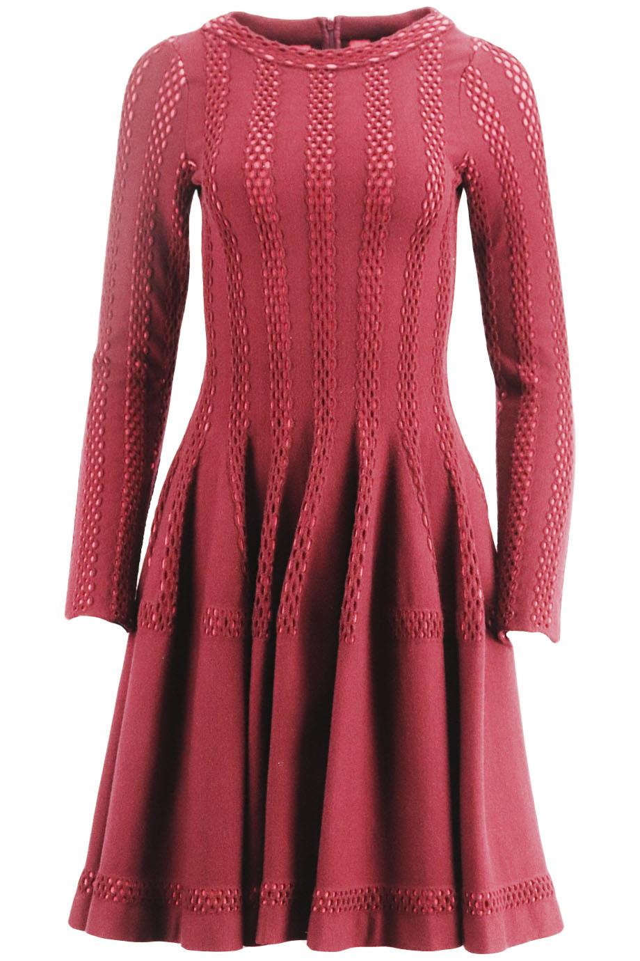 AZZEDINE ALAЇA CUTOUT WOOL BLEND MINI DRESS FR 40 UK 12