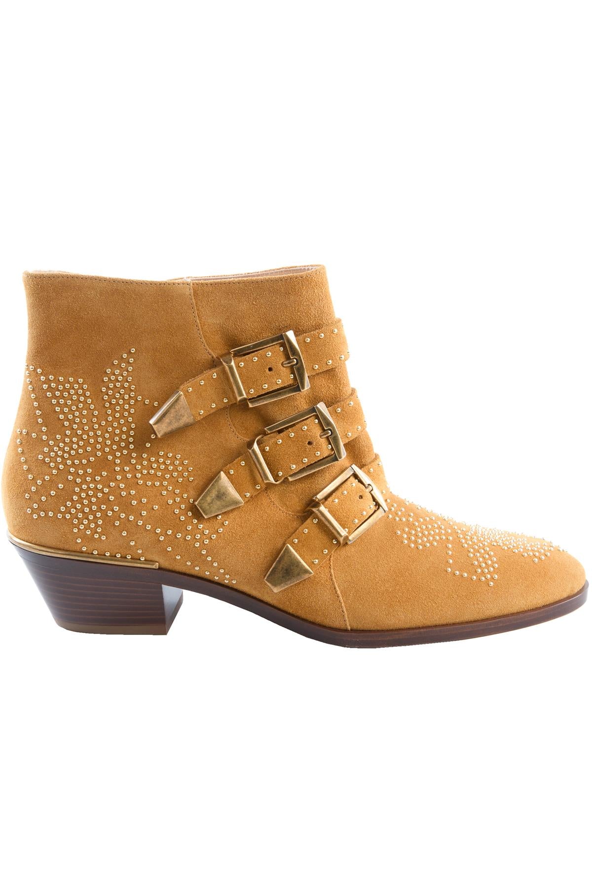 CHLOÉ TAN SUSAN SUEDE ANKLE BOOTS EU 40 UK 7 US 10