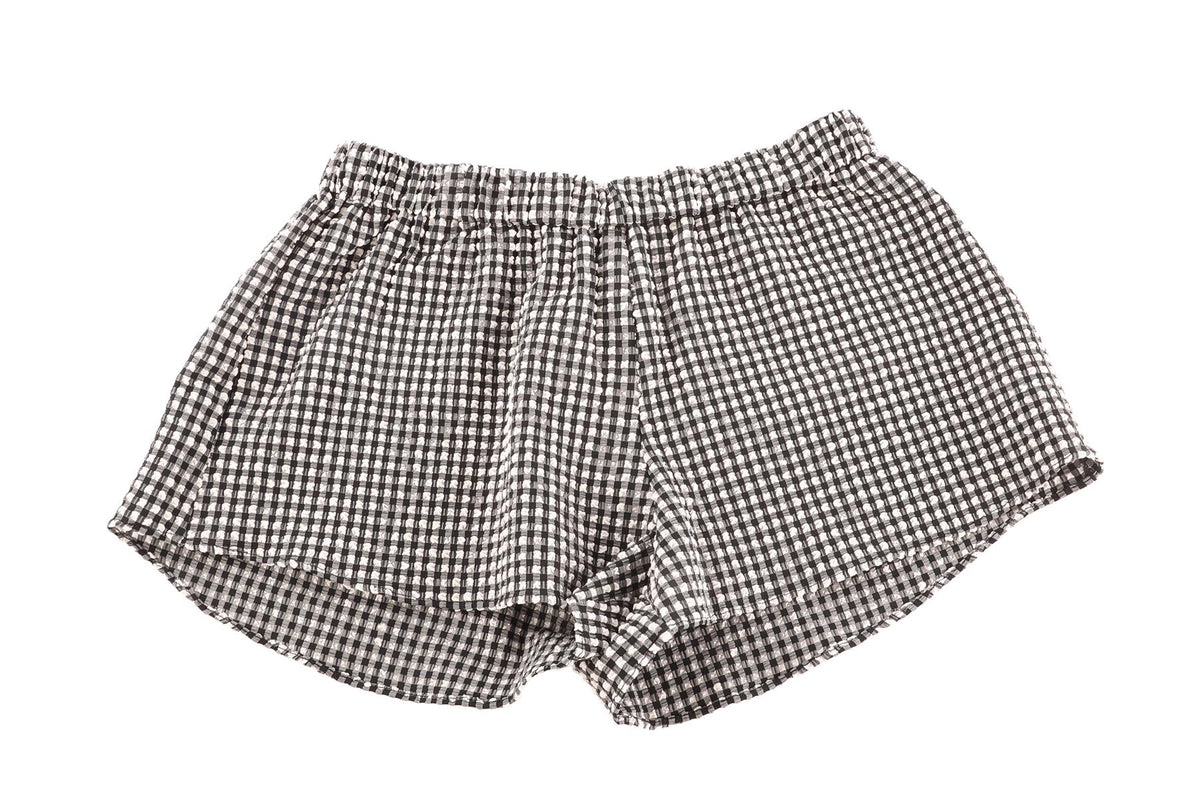HUNZA G BLACK SEERSUCKER SHORTS SMALL/MEDIUM