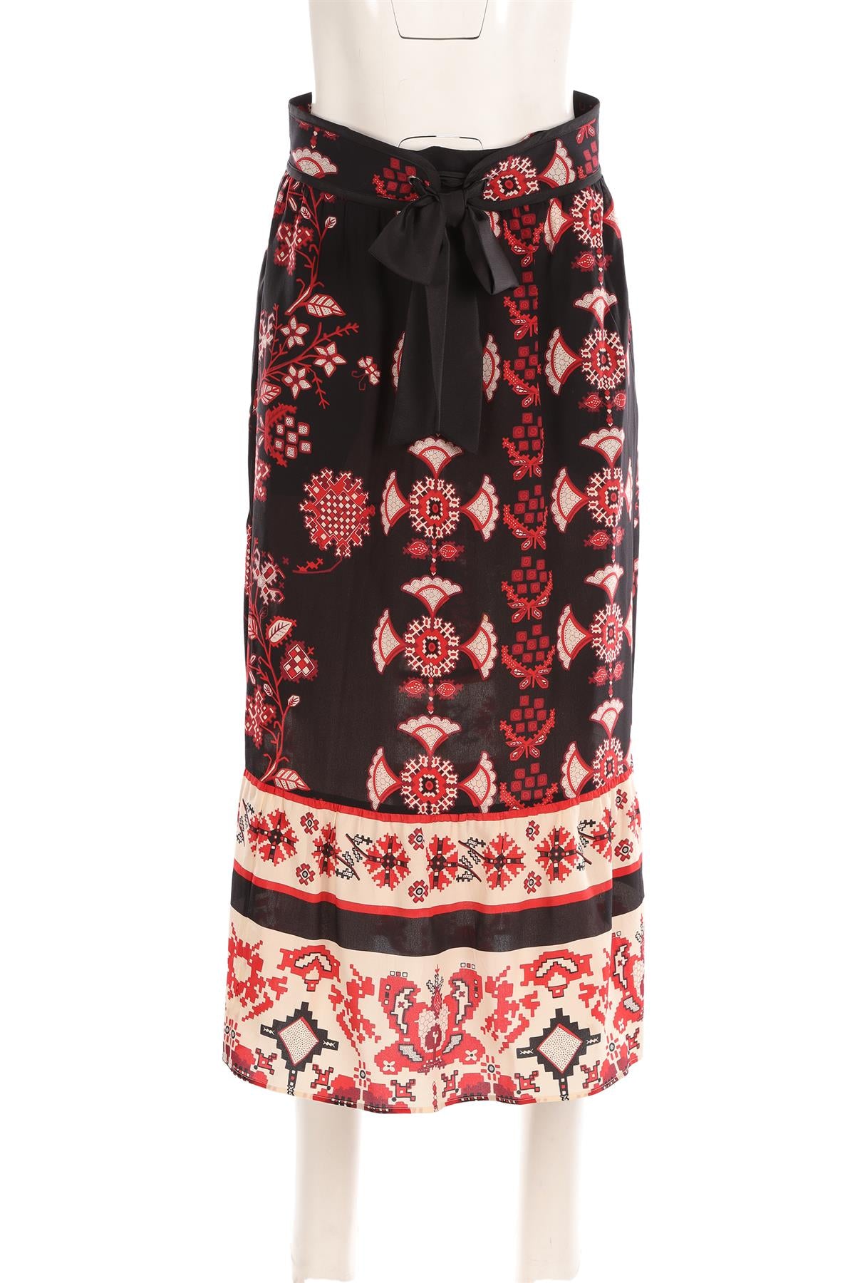 RED VALENTINO BLACK SILK MAXI SKIRT IT 40 UK 8