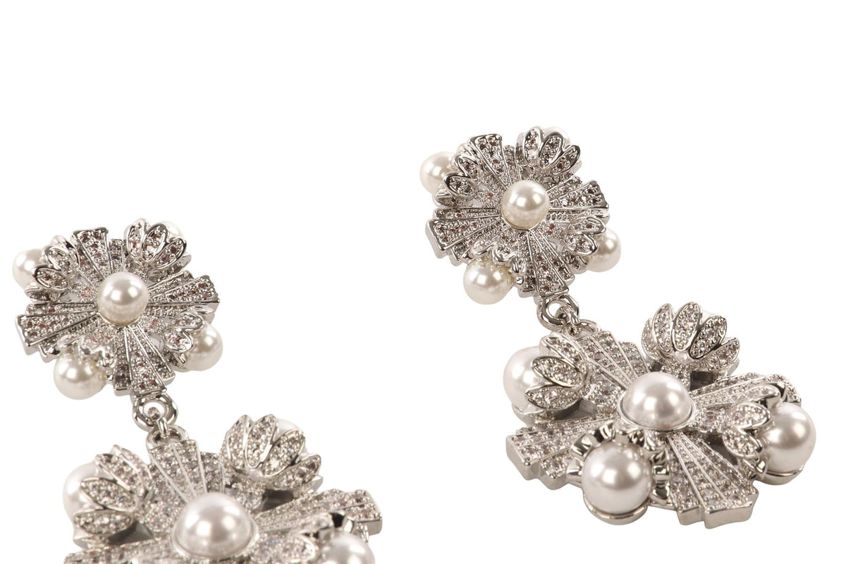 SELF PORTRAIT SILVER CLIP EARRINGS