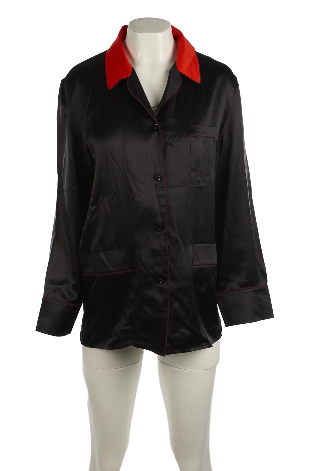 GIVENCHY BLACK SILK SHIRT FR 40 UK 12