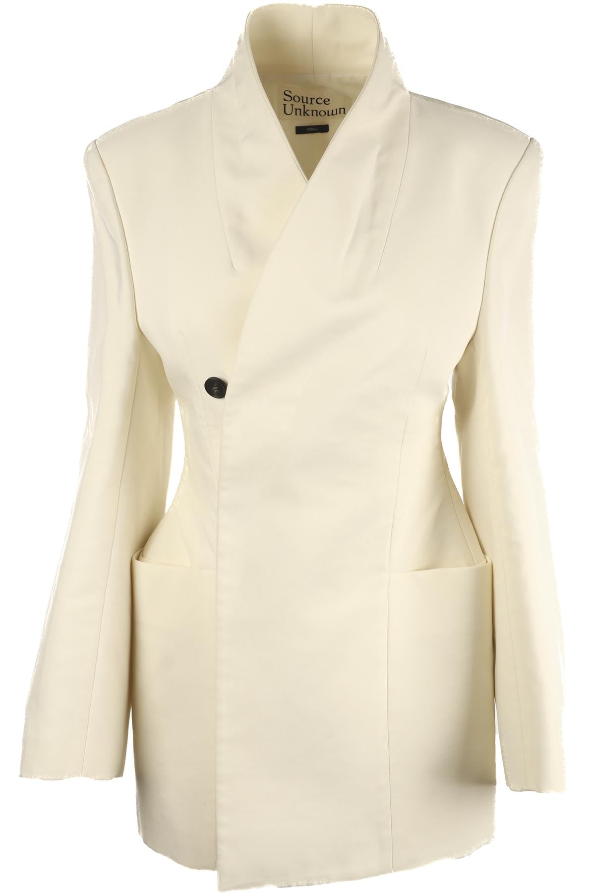 SOURCE UNKNOWN IVORY WOVEN BLAZER SMALL