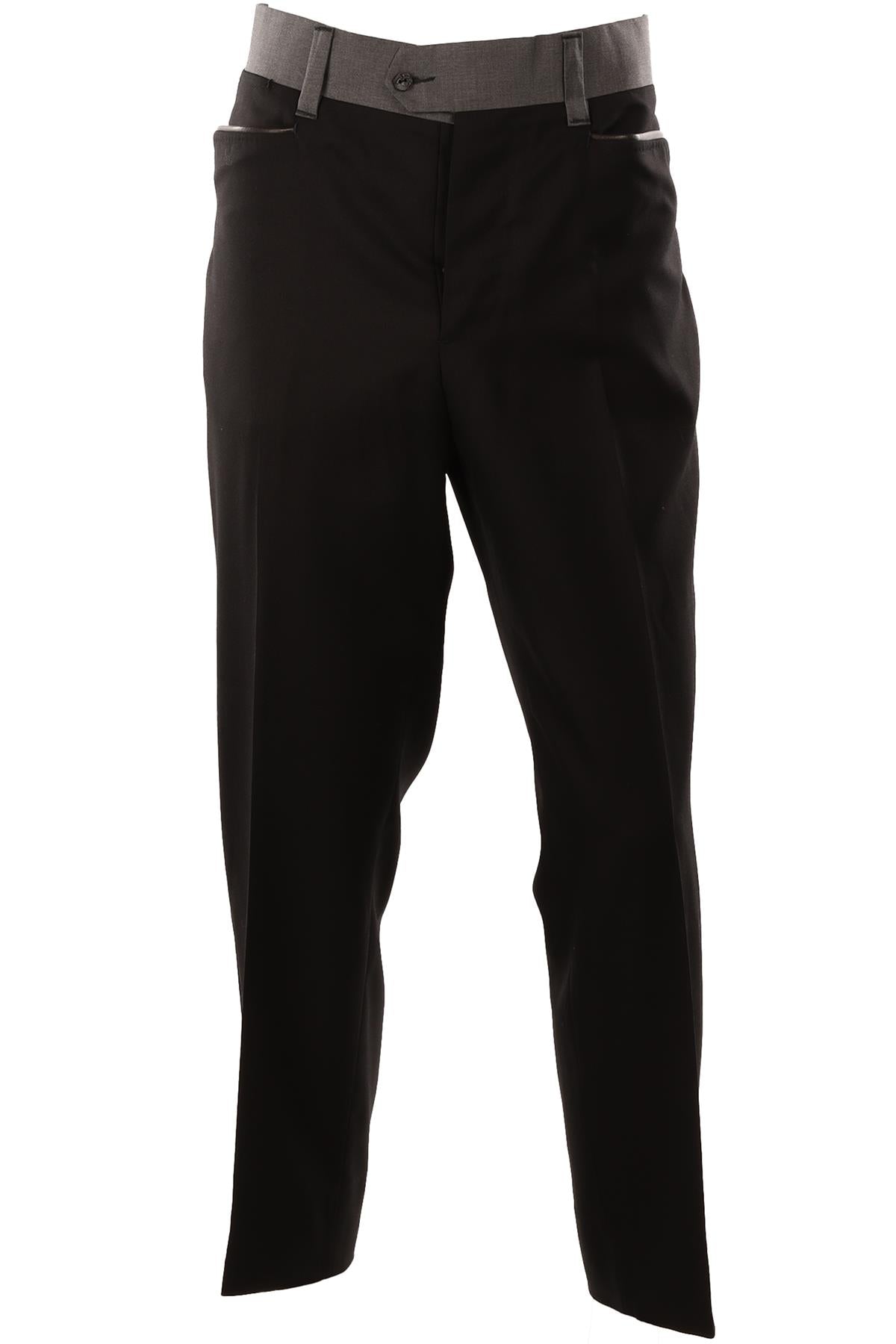 ANGELO GALASSO BLACK MEN'S COTTON STRAIGHT LEG PANTS IT 54 UK/US 38