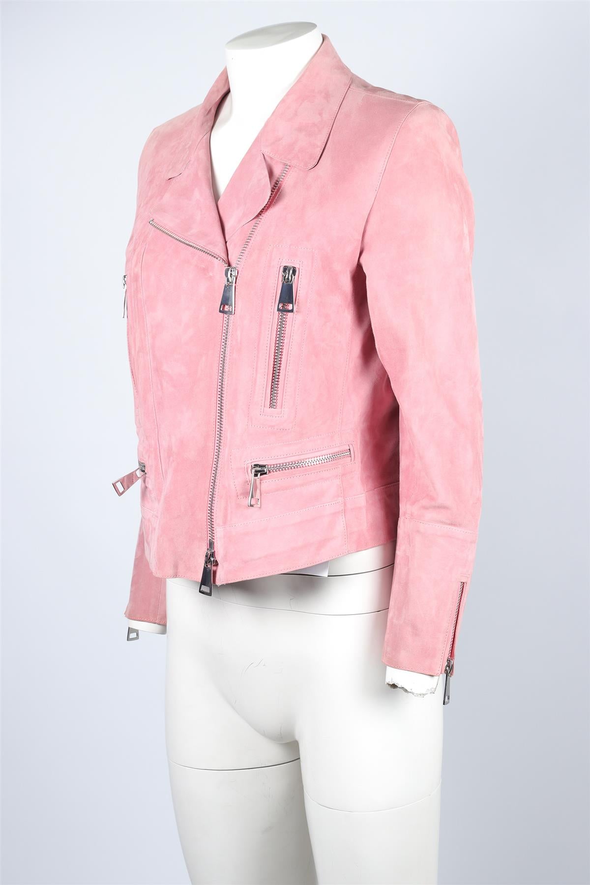 Sylvie Schimmel Pink Suede Jacket FR 44 UK 16