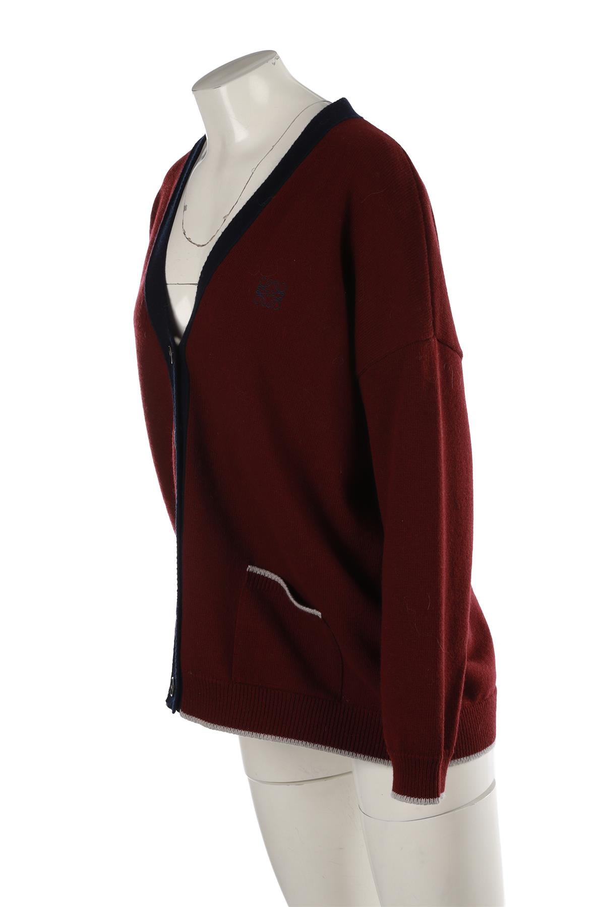 BURGUNDY WOOL CARDIGAN