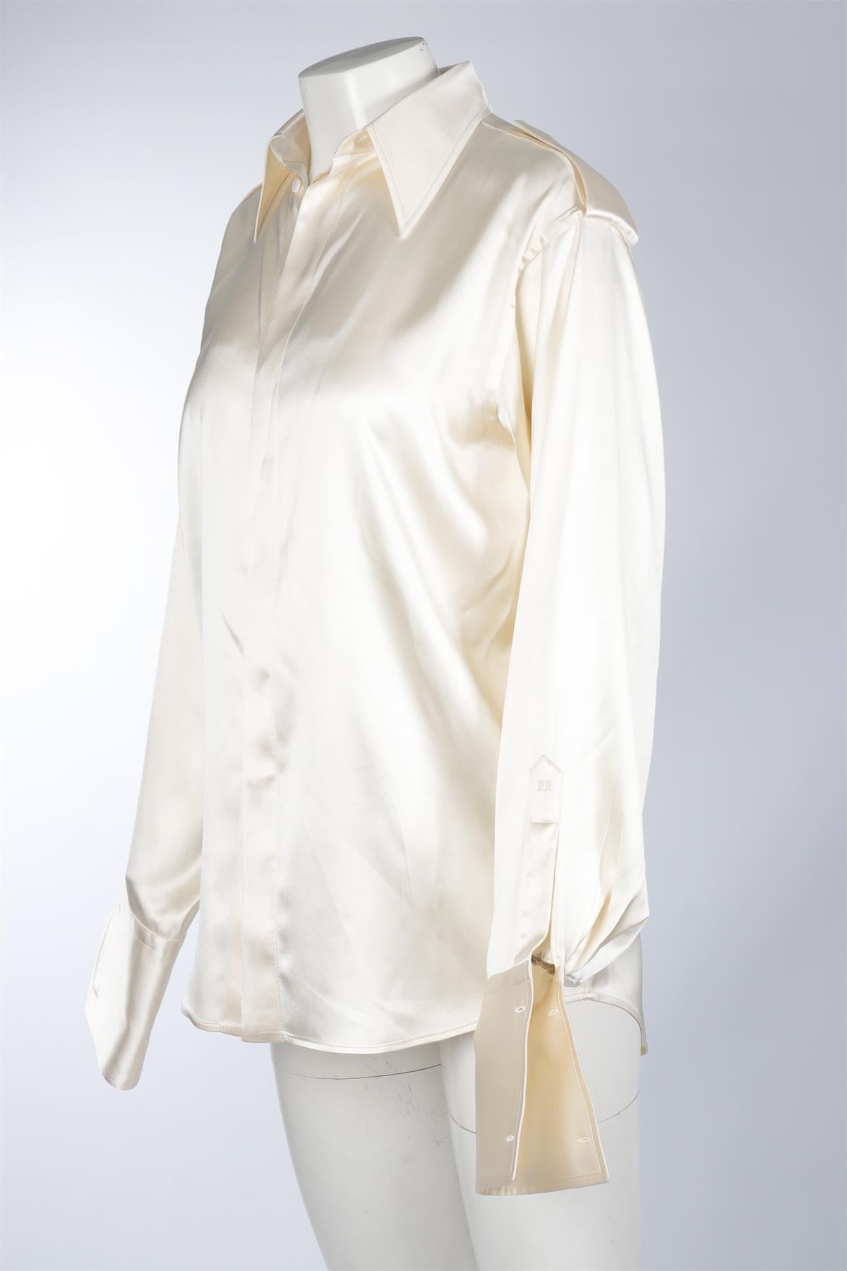 PHOEBE PHILO CREAM SILK SHIRT FR 34 UK 6