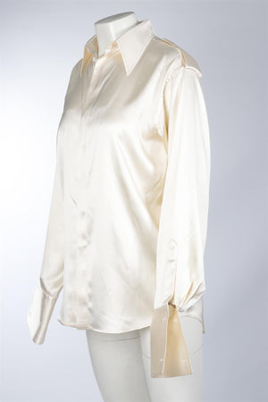 PHOEBE PHILO CREAM SILK SHIRT FR 34 UK 6