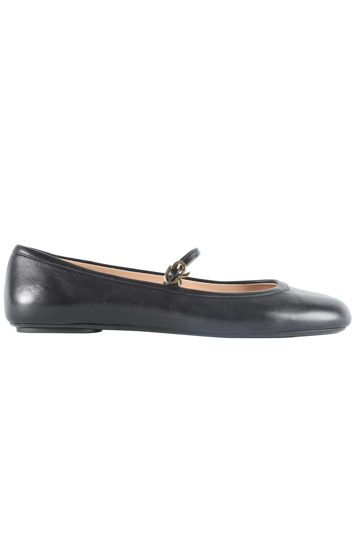 GIANVITO ROSSI BLACK LEATHER BALLET FLATS EU 38 UK 5 US 8