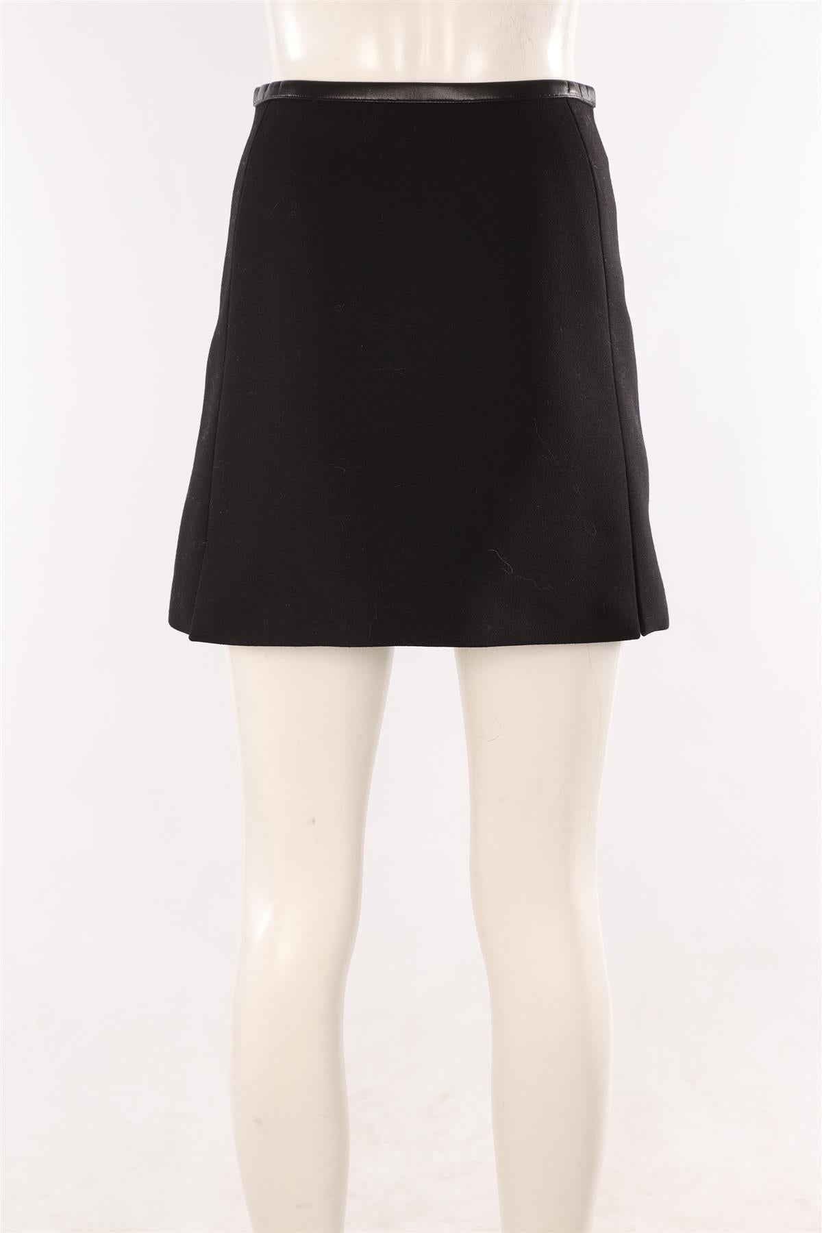 LOUIS VUITTON BLACK WOOL MINI SKIRT FR 36 UK 8
