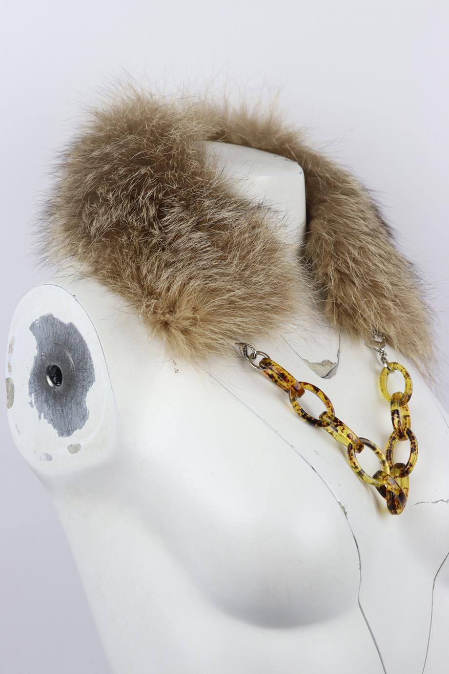 S MAX MARA FOX FUR AND SILK COLLAR