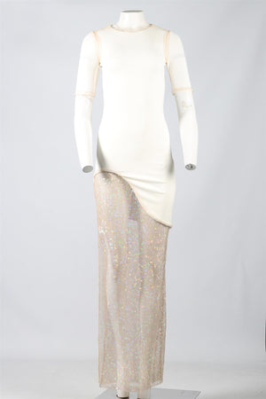 HANEY SEQUIN AND JERSEY MAXI DRESS US 0 UK 4