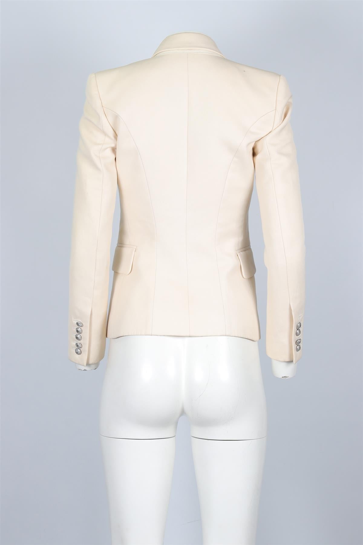 BALMAIN IVORY WOOL BLAZER FR 34 UK 6