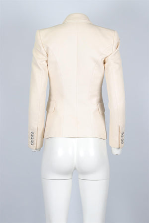 BALMAIN IVORY WOOL BLAZER FR 34 UK 6