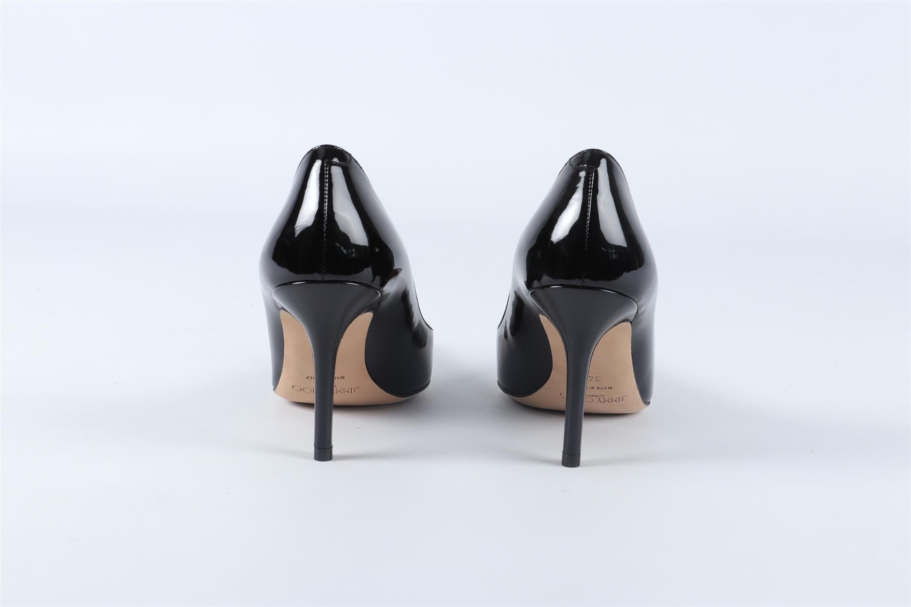 JIMMY CHOO BLACK PATENT LEATHER PUMPS EU 34 UK 1 US 4