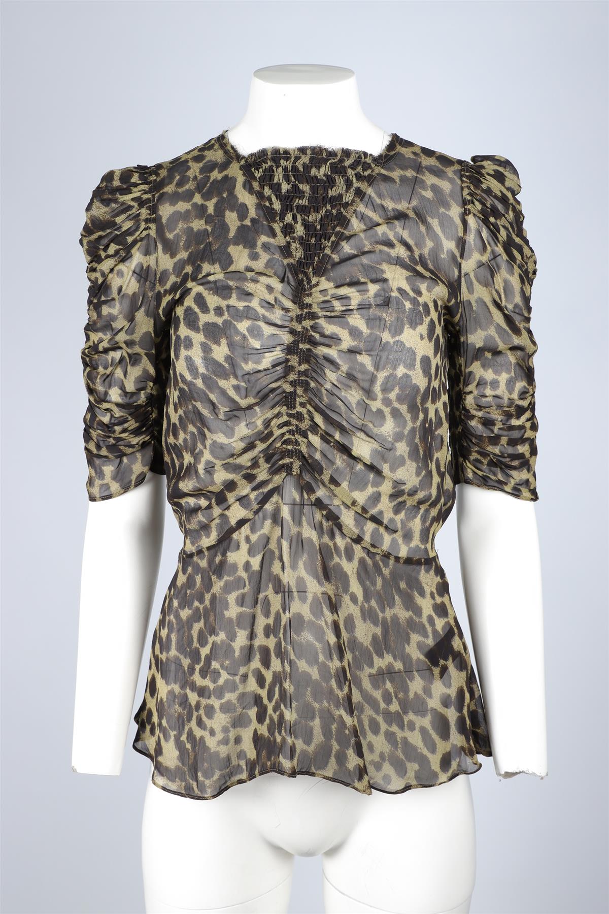 ISABEL MARANT ÉTOILE GREEN CHIFFON TOP FR 36 UK 8