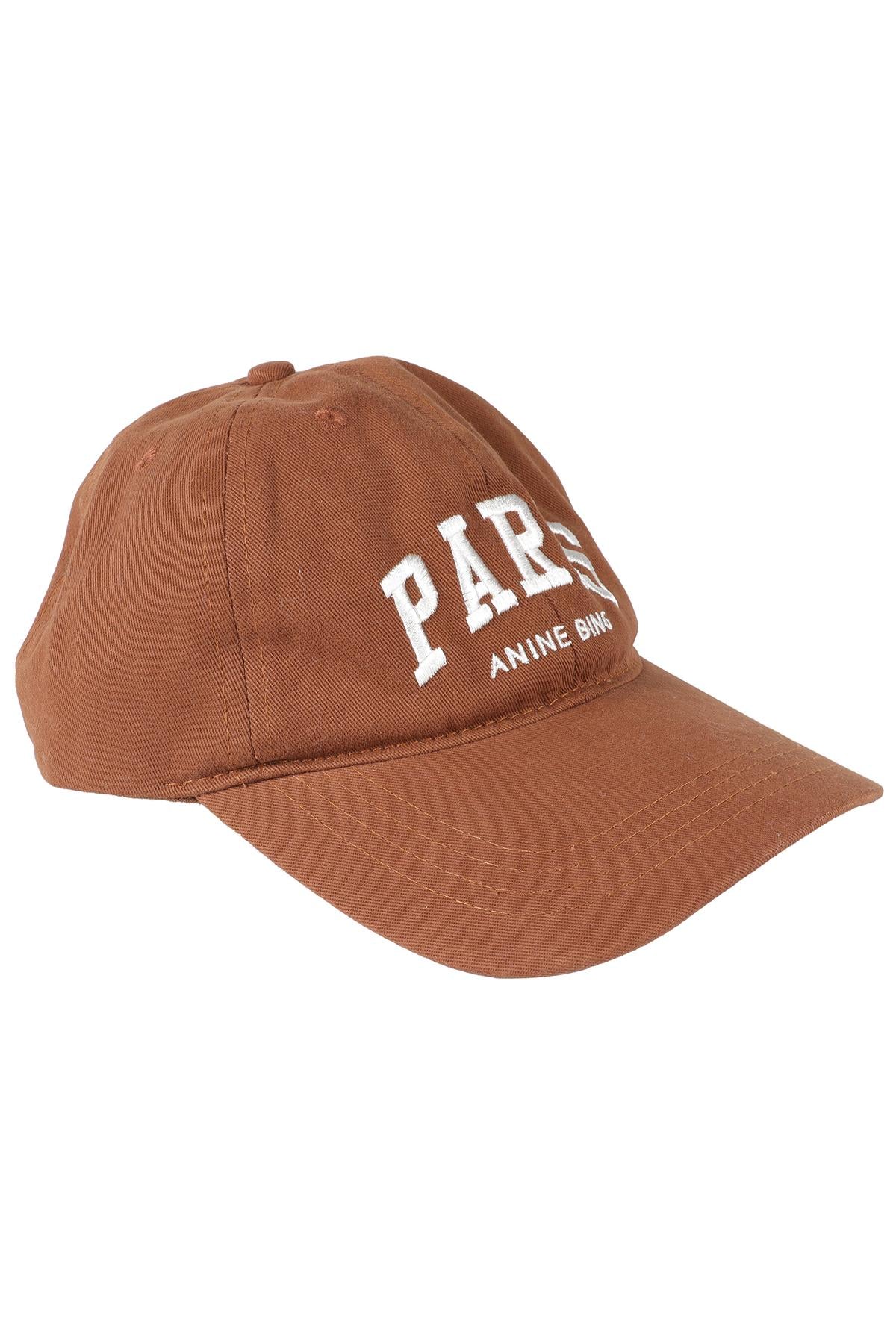 ANINE BING BROWN COTTON BASEBALL CAP ONE SIZE