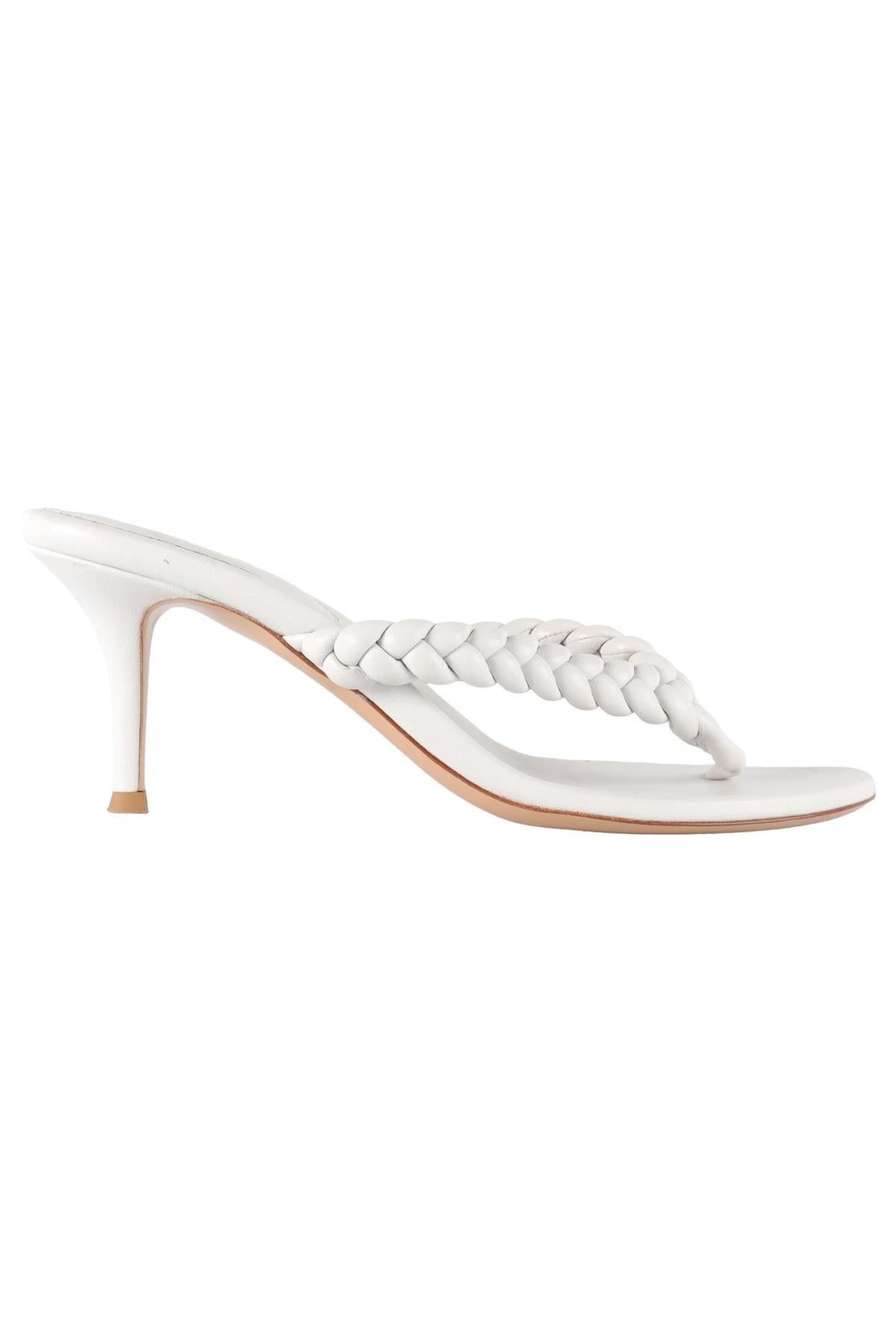 GIANVITO ROSSI WHITE LEATHER THONG SANDALS EU 39 UK 6 US 9