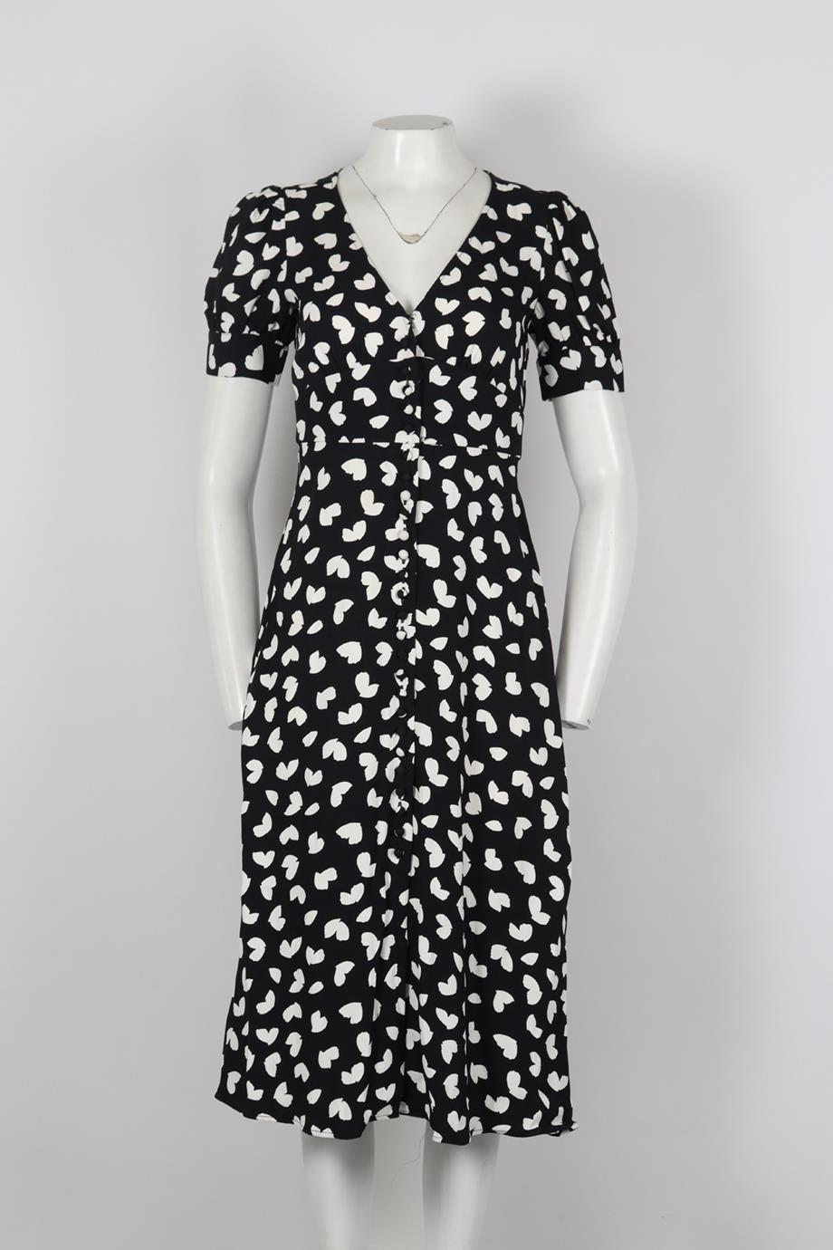 MICHAEL MICHAEL KORS PRINTED CREPE MIDI DRESS XSMALL