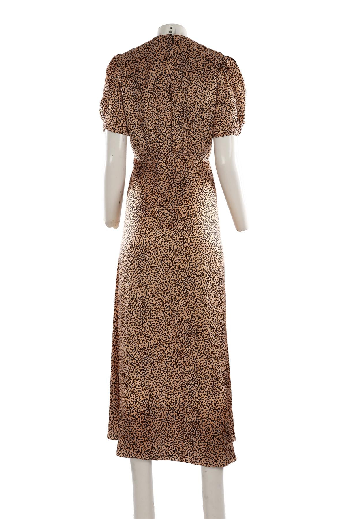 SALONI BROWN SILK MAXI DRESS UK 10