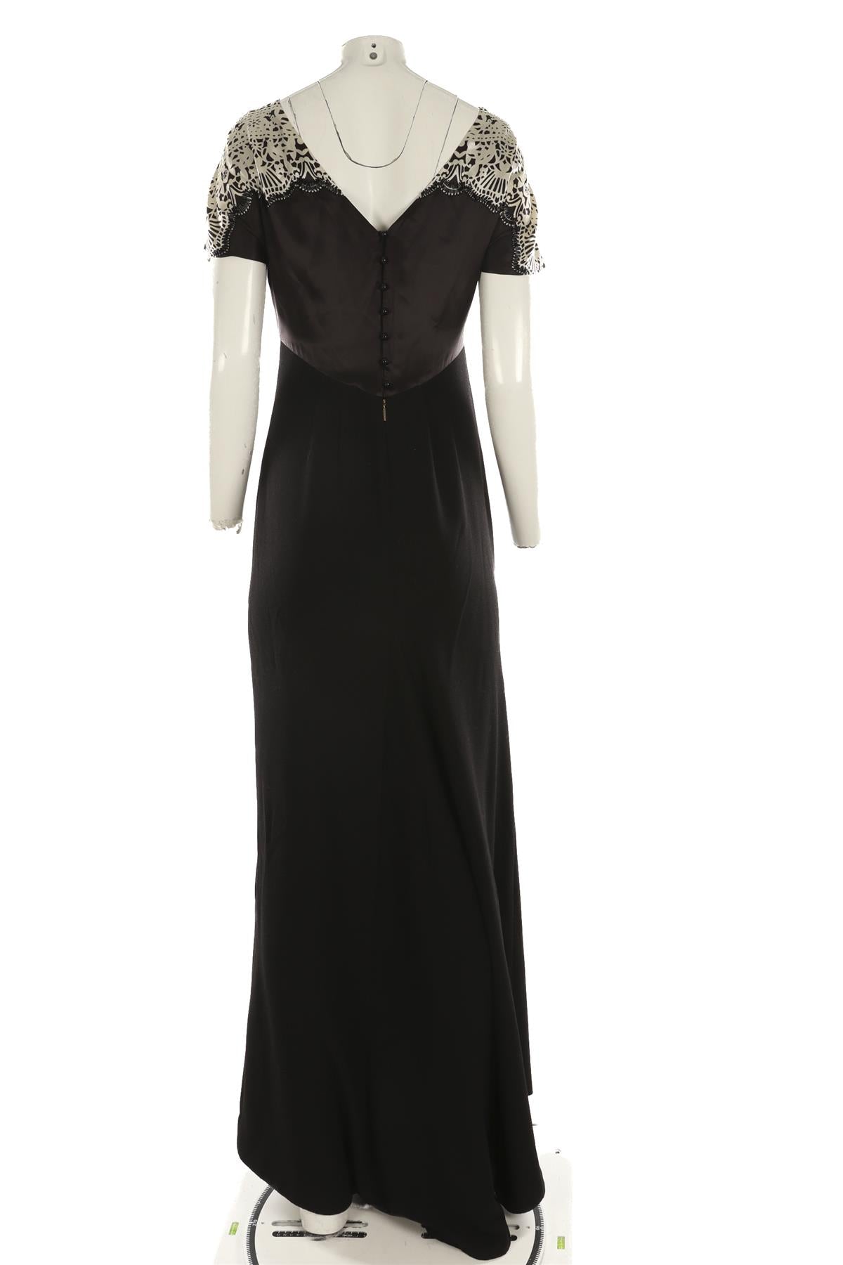TORY BURCH BLACK SILK MAXI DRESS US 6 UK 10