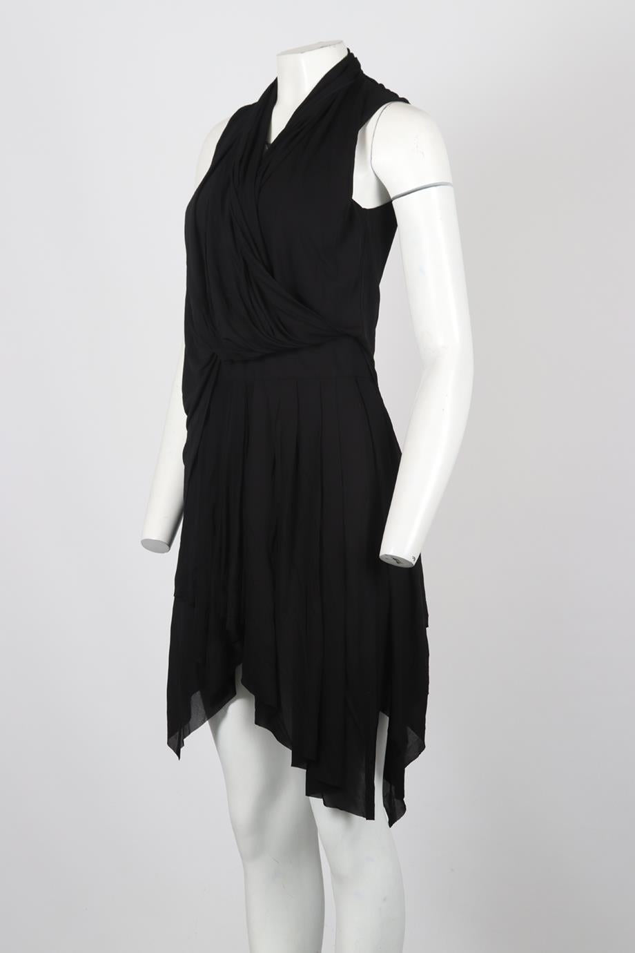 BALMAIN DRAPED JERSEY MINI DRESS FR 36 UK 8