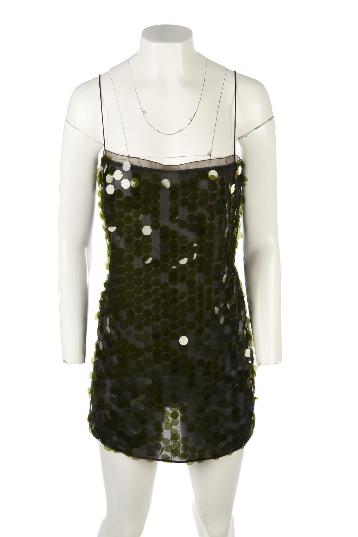 16ARLINGTON GREEN SEQUIN MINI DRESS UK 8