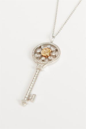 TIFFANY & CO. ROUND KALEDIOSCOPE 18K WHITE GOLD AND DIAMOND NECKLACE