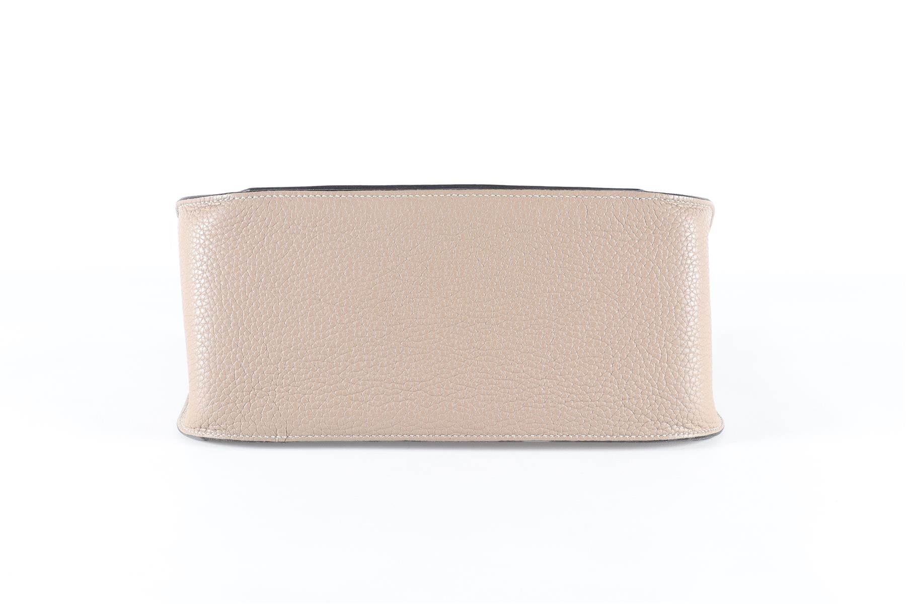 HERMÈS TAUPE 2012 JYPSIERE 28CM TOGO LEATHER CROSSBODY BAG IN ETOUPE