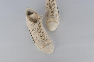 CHRISTIAN DIOR CREAM MEN'S B23 MACRAMÉ SNEAKERS EU 44 UK 10 US 11