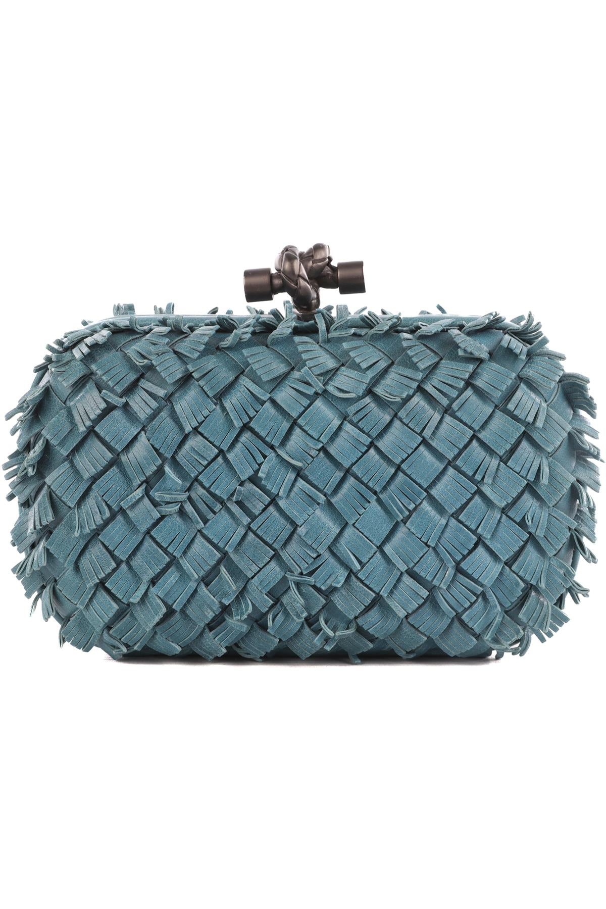 BOTTEGA VENETA BLUE KNOT LEATHER CLUTCH