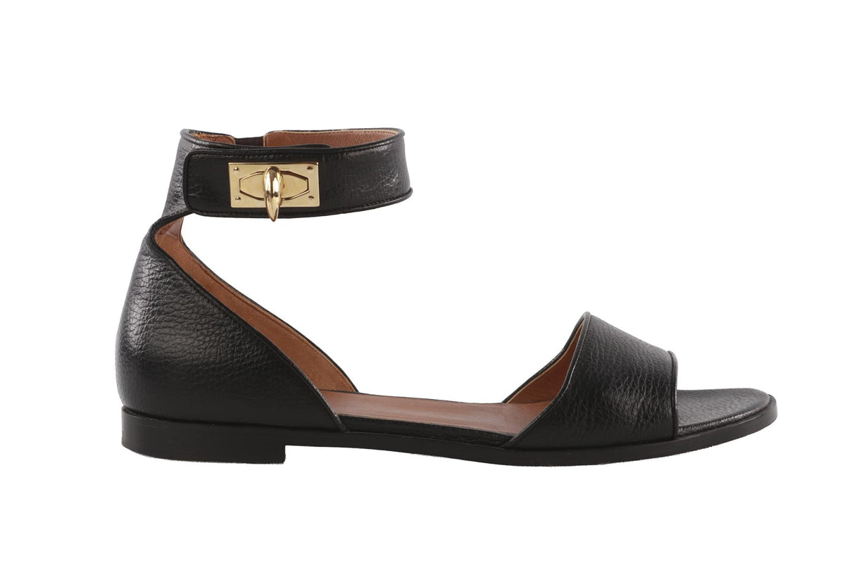 GIVENCHY BLACK LEATHER SANDALS EU 39 UK 6 US 9