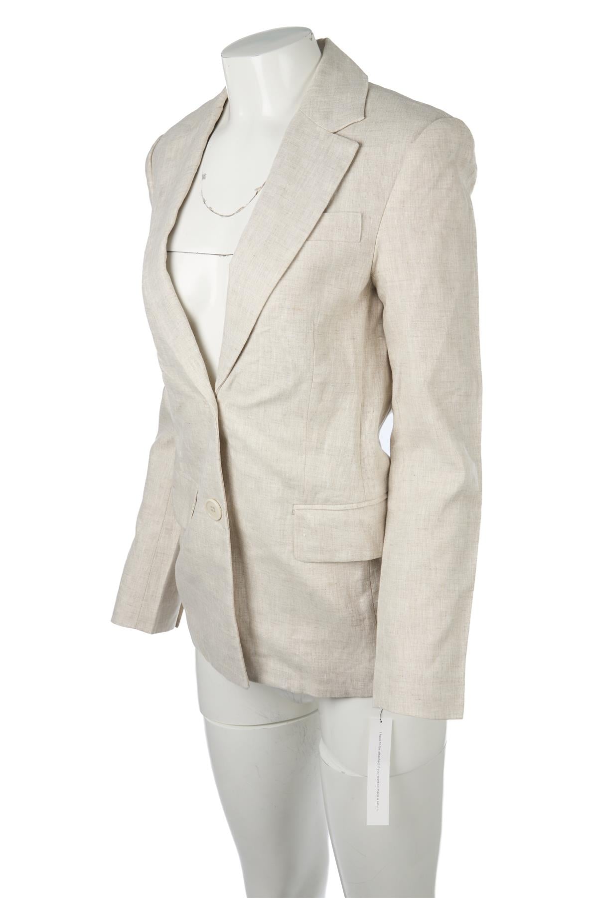 REFORMATION BEIGE LINEN BLAZER XSMALL