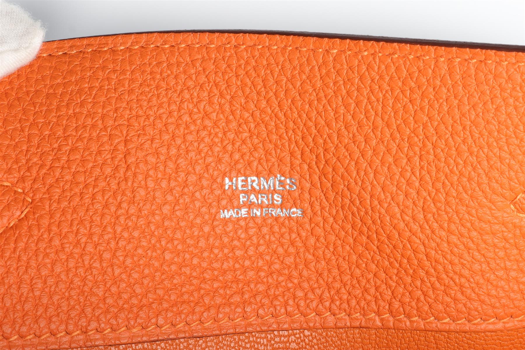 HERMÈS ORANGE 2011 SO KELLY 22 CM CLEMENCE LEATHER SHOULDER BAG