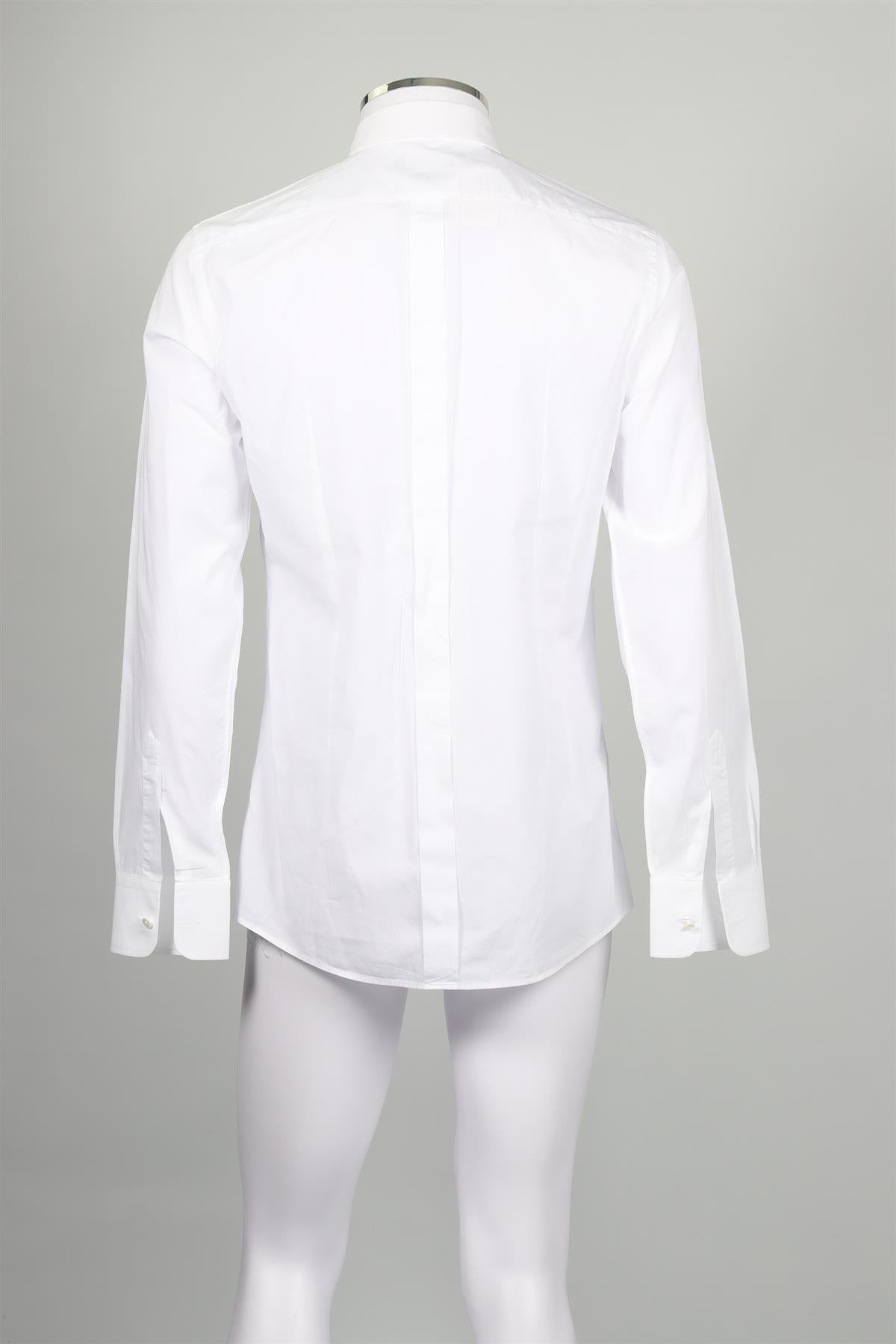 DOLCE & GABBANA GOLD WHITE MEN'S COTTON TUXEDO SHIRT EU COLLAR 41 UK 16