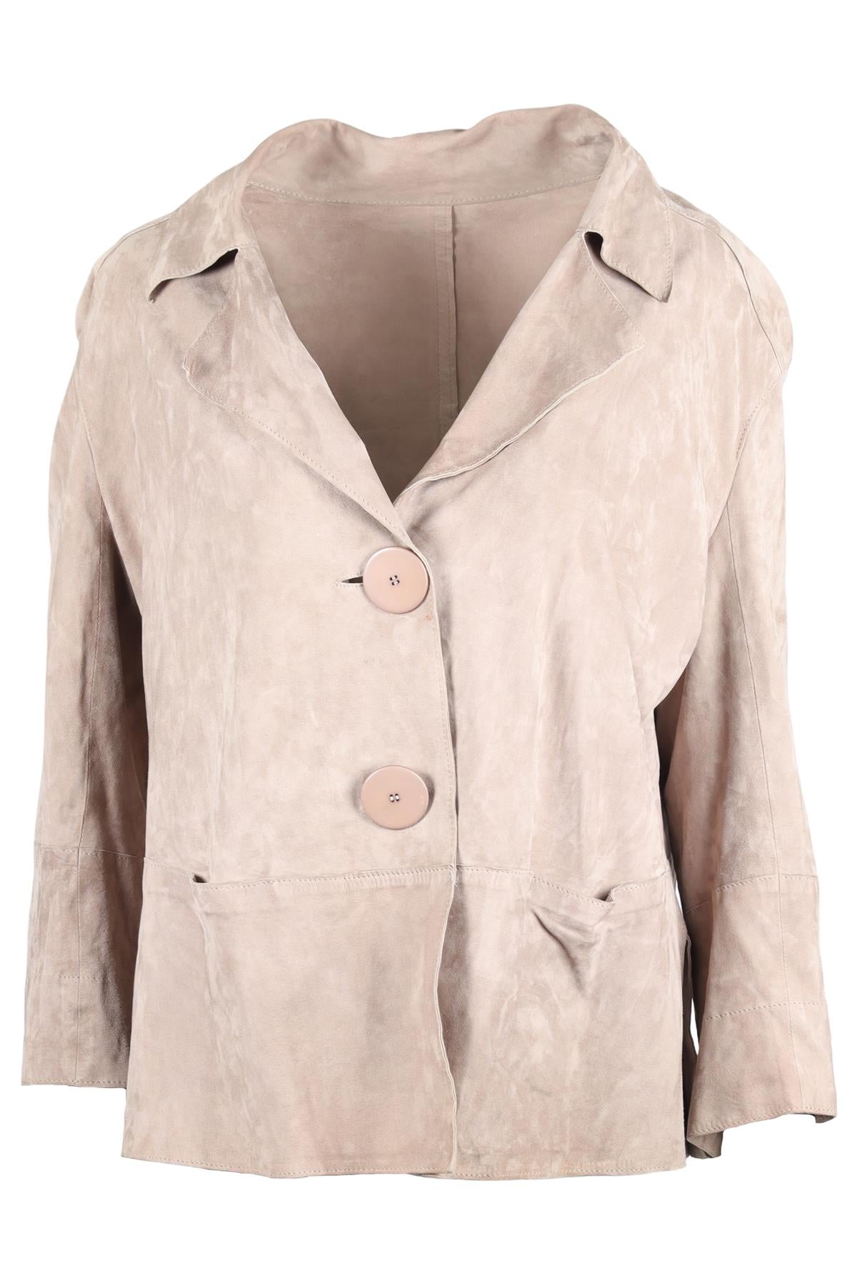 Sylvie Schimmel Grey Suede Jacket FR 42 UK 14