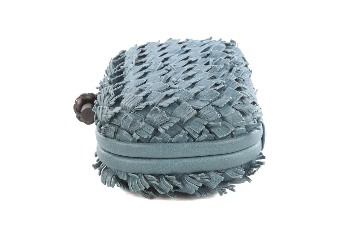 BOTTEGA VENETA BLUE KNOT LEATHER CLUTCH