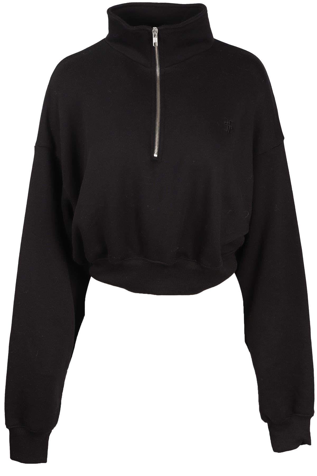 ÉTERNE BLACK COTTON BLEND SWEATSHIRT SMALL