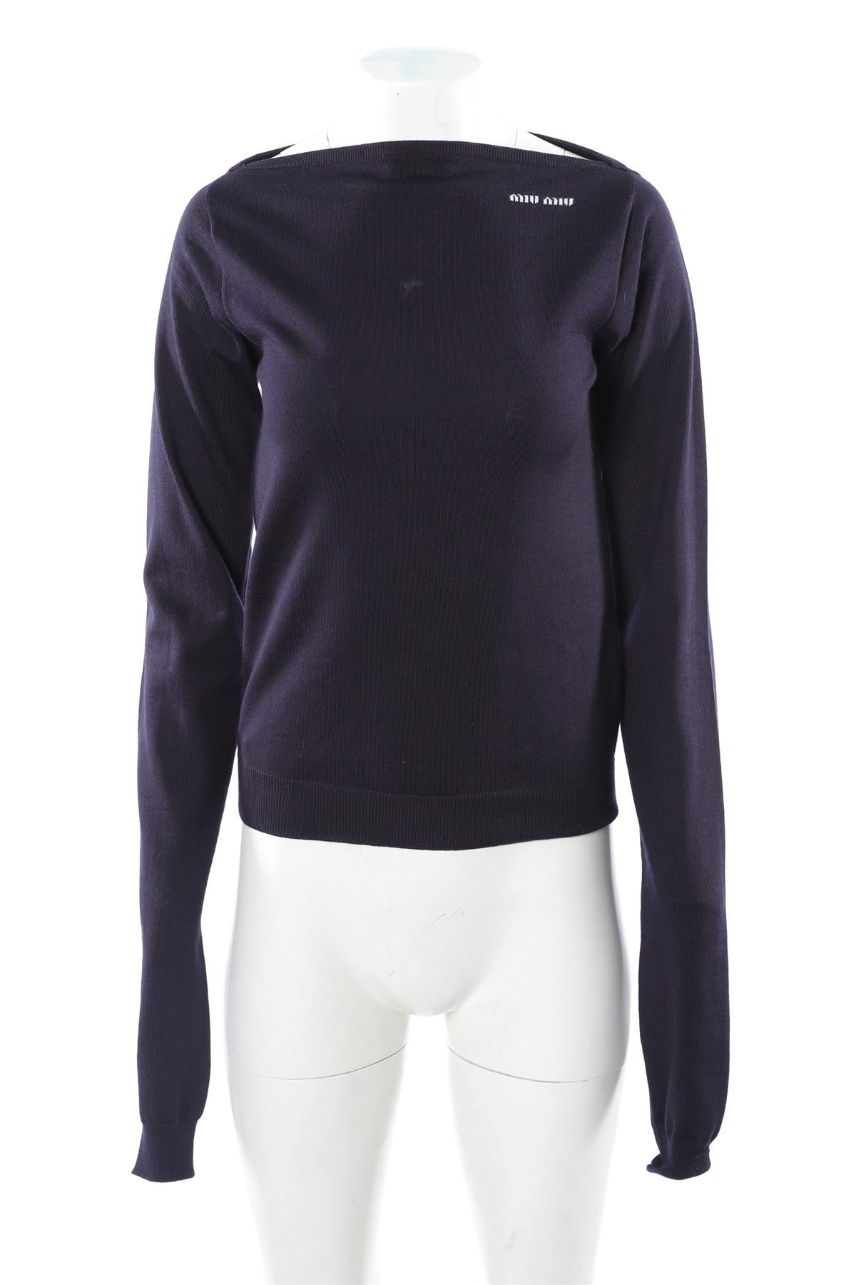 MIU MIU NAVY WOOL SWEATER IT 42 UK 10