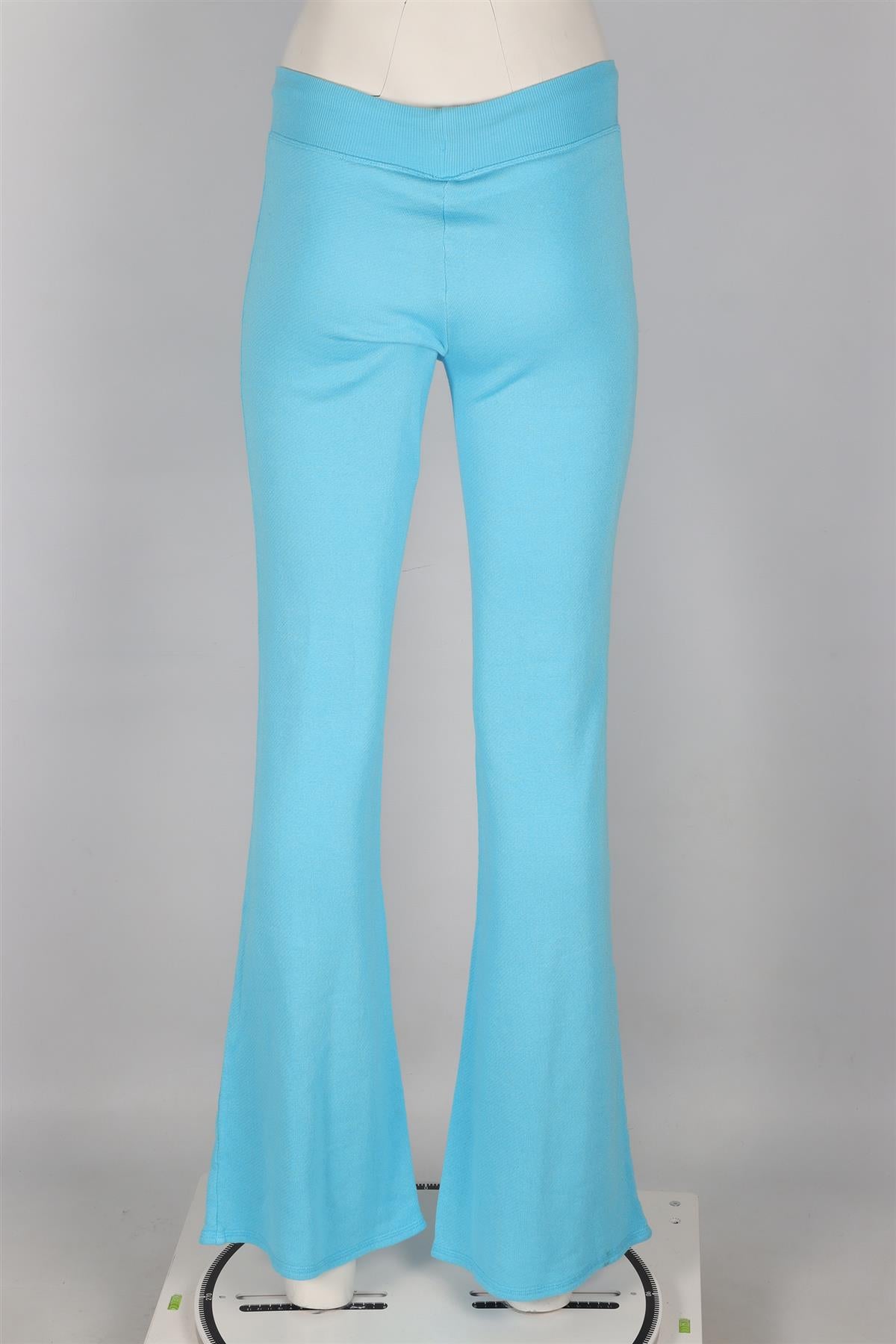 SKIMS BLUE COTTON FLARED PANTS XSMALL