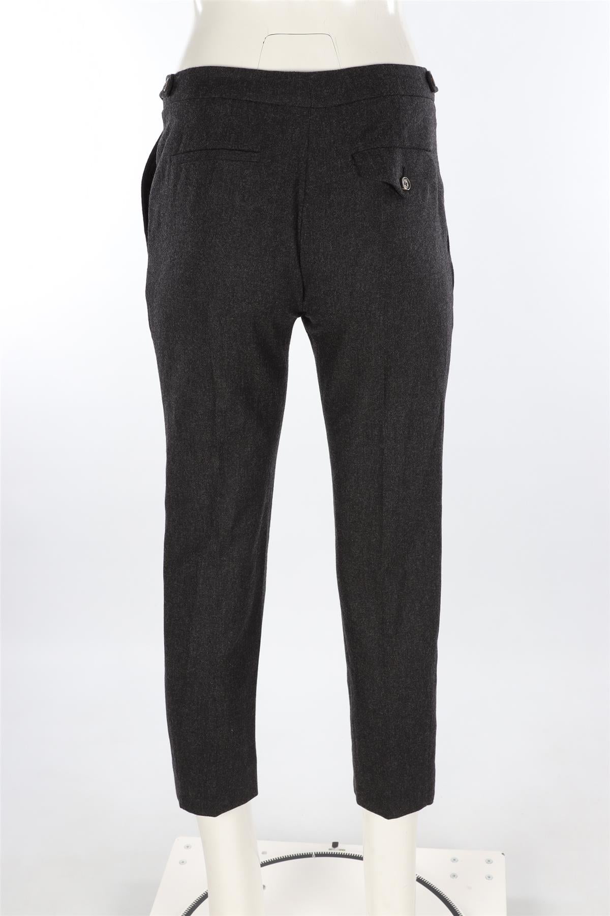NINA RICCI GREY WOOL STRAIGHT LEG PANTS FR 36 UK 8