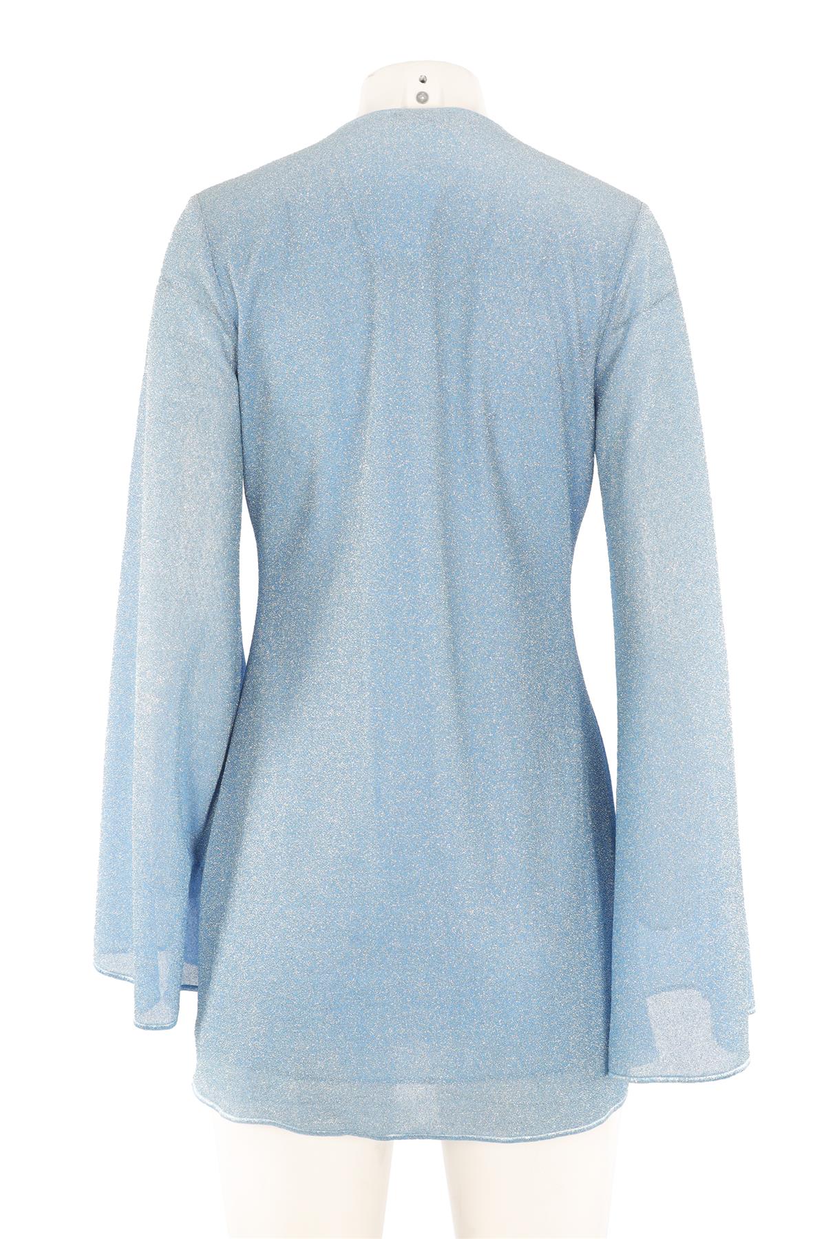 OSÉREE BLUE KNIT MINI DRESS MEDIUM