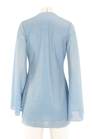 OSÉREE BLUE KNIT MINI DRESS MEDIUM